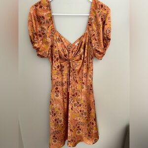 Nordstrom orange floral print dress!